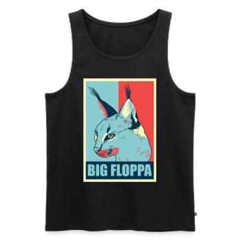 Big Floppa Caracal Cat Meme Retro - Men's Premium Organic Tank Top - black - Front - AI Model Male 178 light (178cm)