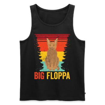 Big Floppa Karakal Katze Meme Retro - Männer Premium Bio Tank Top - Schwarz - Vorne - AI Model Male 178 light (178cm)