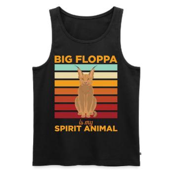 Big Floppa Caracal Cat Meme - Men's Premium Organic Tank Top - black - Front - AI Model Male 178 light (178cm)