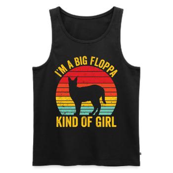Big Floppa Caracal Retro - Men's Premium Organic Tank Top - black - Front - AI Model Male 178 light (178cm)