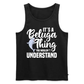 Beluga Whale Beluga Whale Whale Watching Dolphin Dolphin - Men's Premium Organic Tank Top - black - Front - AI Model Male 178 light (178cm)