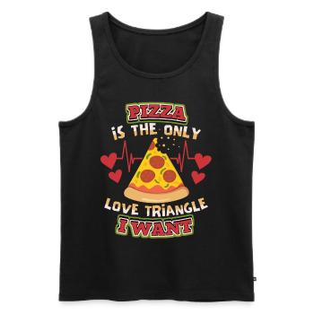 Funny pizza Valentine's Day, in love, pizza saying - Men's Premium Organic Tank Top - black - Front - AI Model Male 178 light (178cm)