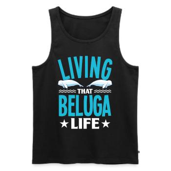 Beluga Whale Beluga Whale Whale Watching Dolphin Dolphin - Men's Premium Organic Tank Top - black - Front - AI Model Male 178 light (178cm)