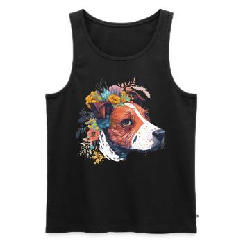 Cute Jack Russel Terrier Flower Crown Pet Dog Bree - Männer Premium Bio Tank Top - Schwarz - Vorne - Michal (187cm)