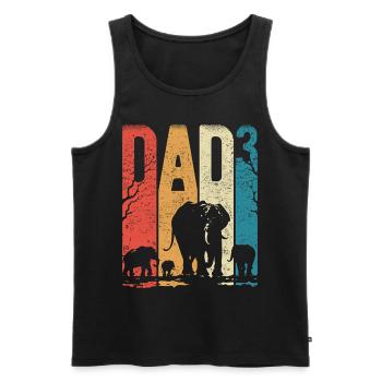Dad Hoch 3 Papa Hoch 3 Kinder Papa Elefant - Männer Premium Bio Tank Top - Schwarz - Vorne - Michal (187cm)