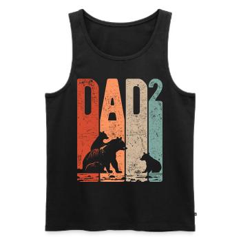Dad Hoch 2 Papa Hoch 2 Kinder Bär Zweifacher Papa - Männer Premium Bio Tank Top - Schwarz - Vorne - AI Model Male 178 light (178cm)