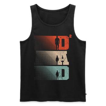 Dad Hoch 2 Papa Hoch 2 Kinder Zwei Jungen Retro - Männer Premium Bio Tank Top - Schwarz - Vorne - AI Model Male 178 light (178cm)