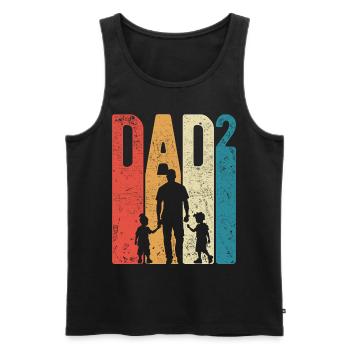 Dad High 2 Dad High 2 Kids Two Sons Retro - Men's Premium Organic Tank Top - black - Front - Michal (187cm)