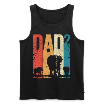 Dad Hoch 2 Papa Hoch 2 Kinder Papa Elefant - Männer Premium Bio Tank Top - Schwarz - Vorne - AI Model Male 178 light (178cm)