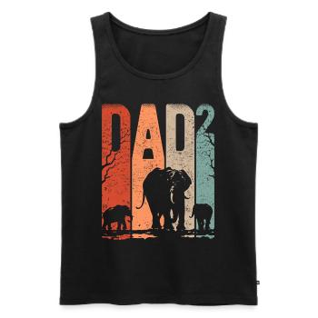 Dad Hoch 2 Papa Hoch 2 Kinder Papa Elefant - Männer Premium Bio Tank Top - Schwarz - Vorne - AI Model Male 178 light (178cm)
