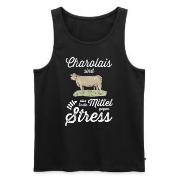 Charolais Rind I Frankreich Rinderzucht für - Männer Premium Bio Tank Top - Schwarz - Vorne - Michal (187cm)