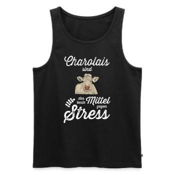 Charolais Rind I Frankreich Rinderzucht für - Männer Premium Bio Tank Top - Schwarz - Vorne - Michal (187cm)