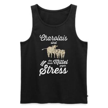 Charolais Rind I Frankreich Rinderzucht für - Männer Premium Bio Tank Top - Schwarz - Vorne - Michal (187cm)