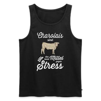 Charolais Rind I Frankreich Rinderzucht für - Männer Premium Bio Tank Top - Schwarz - Vorne - Michal (187cm)
