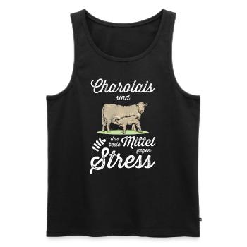 Charolais Rind I Frankreich Rinderzucht für - Männer Premium Bio Tank Top - Schwarz - Vorne - Michal (187cm)