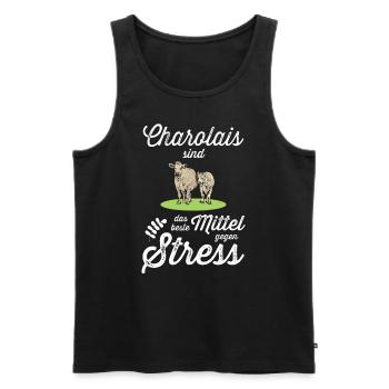 Charolais Rind I Frankreich Rinderzucht für - Männer Premium Bio Tank Top - Schwarz - Vorne - Michal (187cm)