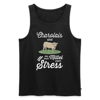 Charolais Rind I Frankreich Rinderzucht für - Männer Premium Bio Tank Top - Schwarz - Vorne - Michal (187cm)