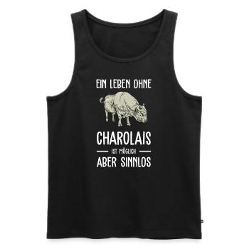 Charolais Rind I Frankreich Rinderzucht für - Männer Premium Bio Tank Top - Schwarz - Vorne - Michal (187cm)
