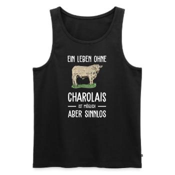 Charolais Rind I Frankreich Rinderzucht für - Männer Premium Bio Tank Top - Schwarz - Vorne - Michal (187cm)