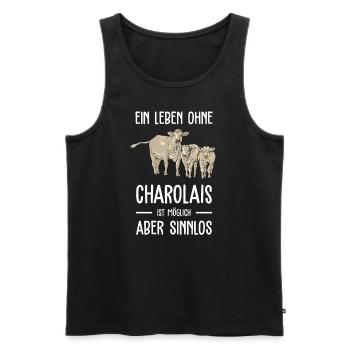 Charolais Rind I Frankreich Rinderzucht für - Männer Premium Bio Tank Top - Schwarz - Vorne - Michal (187cm)