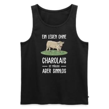 Charolais Rind I Frankreich Rinderzucht für - Männer Premium Bio Tank Top - Schwarz - Vorne - Michal (187cm)
