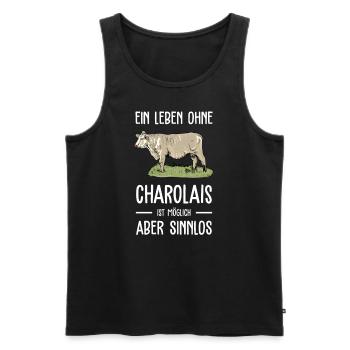 Charolais Rind I Frankreich Rinderzucht für - Männer Premium Bio Tank Top - Schwarz - Vorne - Michal (187cm)