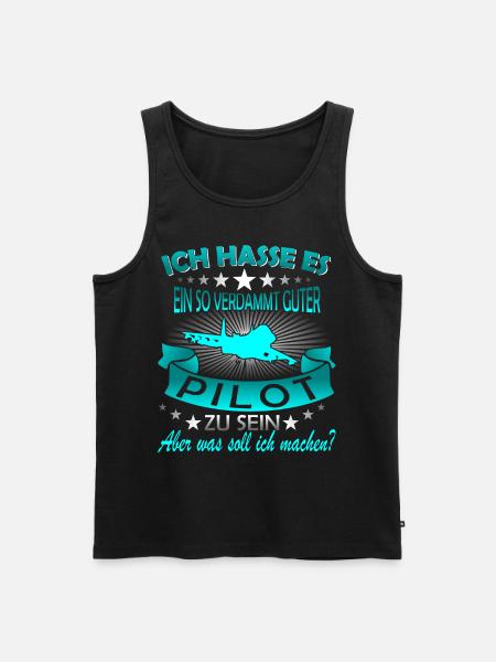 Pilot Piloten Flugzeug - Männer Premium Bio Tank Top - Schwarz