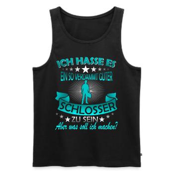 Lustiges Schlosser Schweisser Sprüche Geschenk - Männer Premium Bio Tank Top - Schwarz - Vorne - Michal (187cm)