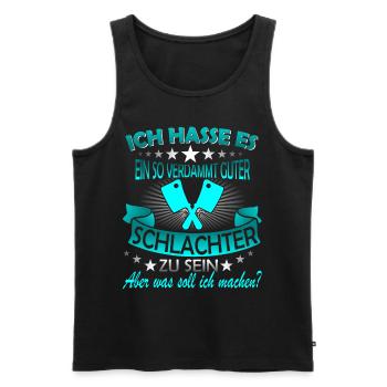 Fleischer Metzger Fleischerei Metzgerei Geschenk - Männer Premium Bio Tank Top - Schwarz - Vorne - AI Model Male 178 light (178cm)