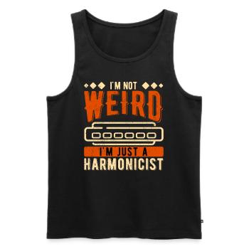 Mundharmonika Mundharmonikaspieler - Männer Premium Bio Tank Top - Schwarz - Vorne - Michal (187cm)