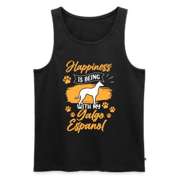 Galgo Español vous fait plaisir Lévrier espagnol - Débardeur bio Premium Homme - noir - Devant - AI Model Male 178 light (178cm)