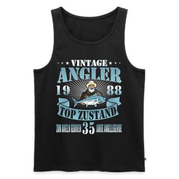 35 Jahre Geschenk 35 Geburtstag Angler Angeln 1988 - Männer Premium Bio Tank Top - Schwarz - Vorne - AI Model Male 178 light (178cm)