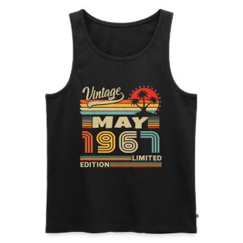 May 1967 Vintage Born in May 1967 Anniversary - Men's Premium Organic Tank Top - black - Front - Michal (187cm)