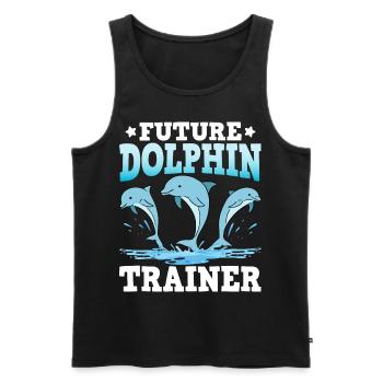 Futur dresseur de dauphins - Débardeur bio Premium Homme - noir - Devant - AI Model Male 178 light (178cm)