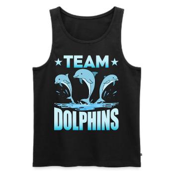 Team Dolphins - Men's Premium Organic Tank Top - black - Front - AI Model Male 178 light (178cm)