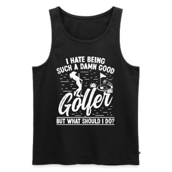Je déteste être un si bon golfeur - Débardeur bio Premium Homme - noir - Devant - Michal (187cm)