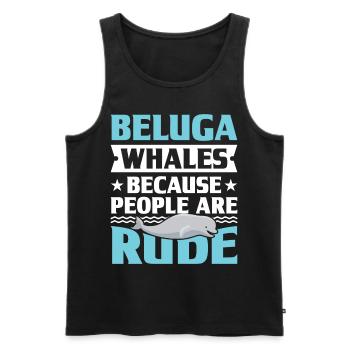 Beluga Whale Beluga Whale Whale Watching Dolphin Dolphin - Men's Premium Organic Tank Top - black - Front - AI Model Male 178 light (178cm)