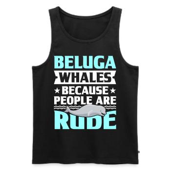Beluga Whale Beluga Whale Whale Watching Dolphin Dolphin - Men's Premium Organic Tank Top - black - Front - AI Model Male 178 light (178cm)