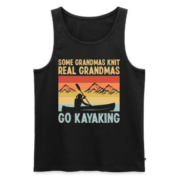Les vraies grands-mères font du kayak - Débardeur bio Premium Homme - noir - Devant - Michal (187cm)