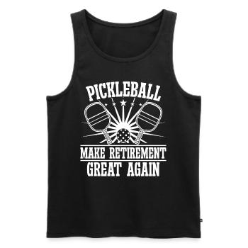 Pickleball Retirement - Männer Premium Bio Tank Top - Schwarz - Vorne - Michal (187cm)