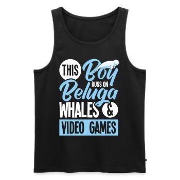 Beluga Whale Beluga Whale Whale Watching Gaming Dolphin - Men's Premium Organic Tank Top - black - Front - Michal (187cm)