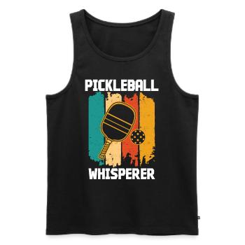 Chuchoteur de pickleball - Débardeur bio Premium Homme - noir - Devant - Michal (187cm)