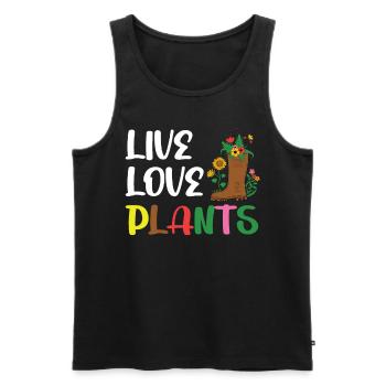 Perfect Plants for Women - Männer Premium Bio Tank Top - Schwarz - Vorne - AI Model Male 178 light (178cm)