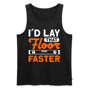 Flooring Flooring Installer Tiler Flooring - Men's Premium Organic Tank Top - black - Front - AI Model Male 178 light (178cm)