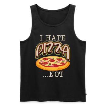 Funny pizza saying, Italian pizzeria - Men's Premium Organic Tank Top - black - Front - AI Model Male 178 light (178cm)