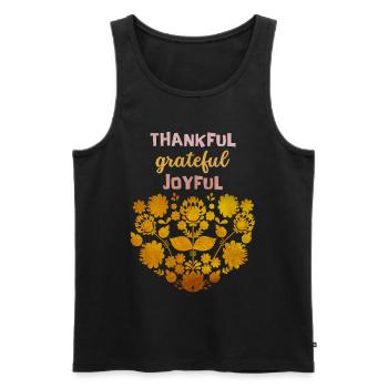 Vintage Thanksgiving Day, Thanksgiving Saying - Men's Premium Organic Tank Top - black - Front - Michal (187cm)