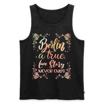 Berlin, Germany Capital, Berlin Saying - Men's Premium Organic Tank Top - black - Front - AI Model Male 178 light (178cm)