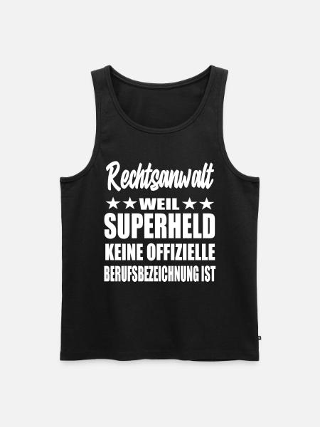 Rechtsanwalt Superheld Spruch - Männer Premium Bio Tank Top - Schwarz