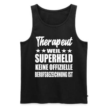Therapeut Superheld Spruch - Männer Premium Bio Tank Top - Schwarz - Vorne - Michal (187cm)