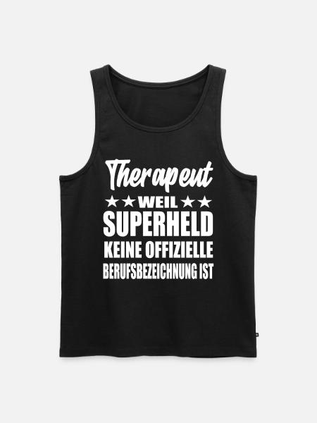 Therapeut Superheld Spruch - Männer Premium Bio Tank Top - Schwarz